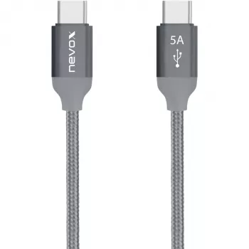 Cable USB Nevox 1654 USB 2.0 2 m USB C gris plata