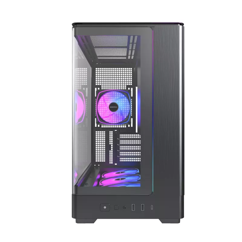 Caja de PC Montech KING 15 PRO negra — Midi-Tower para micro ATX / Mini-ITX