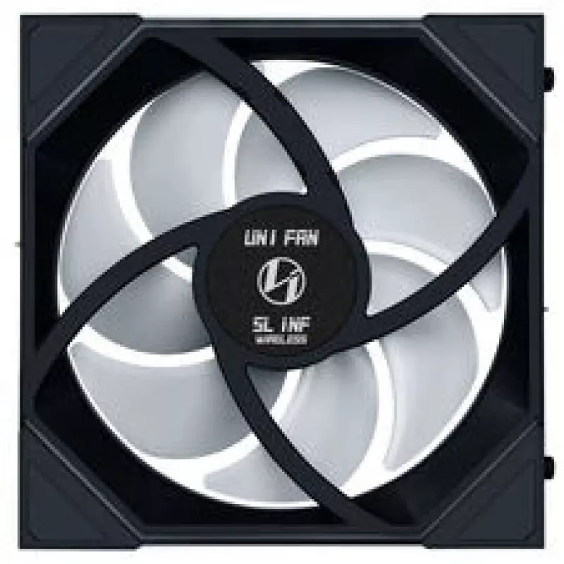 Ventilador de caja Lian Li UNI FAN SL-INF Wireless ARGB PWM Reverse Blade de 140 mm negro