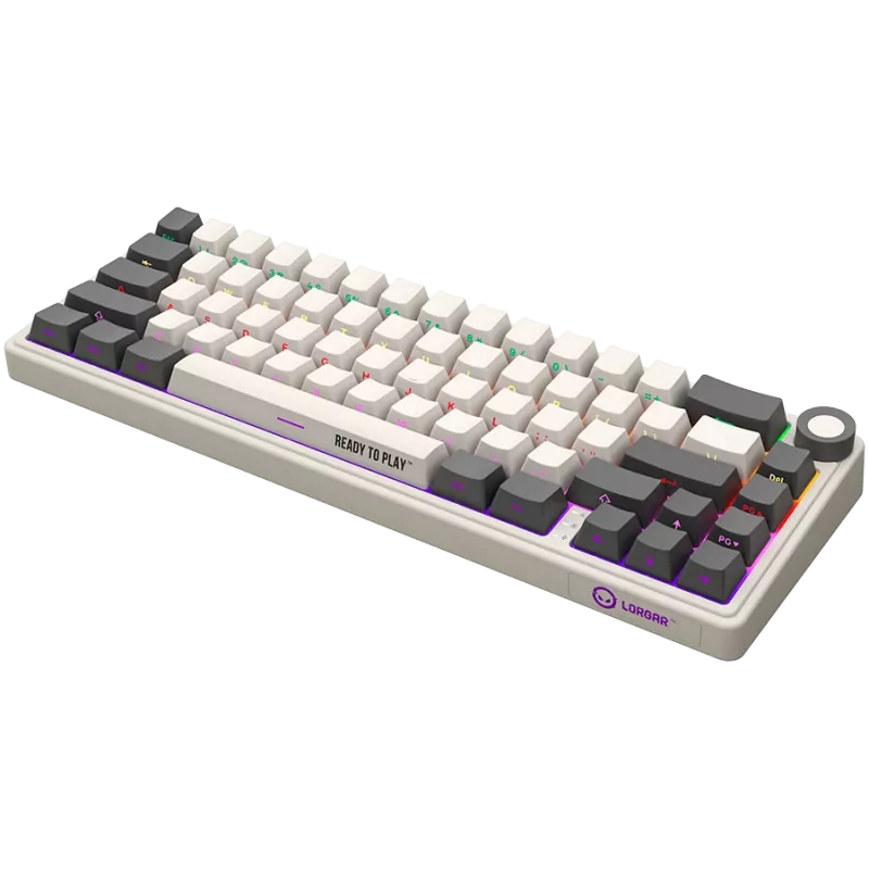 Teclado gaming mecánico inalámbrico LORGAR KBP70MW distribución 65% beige
