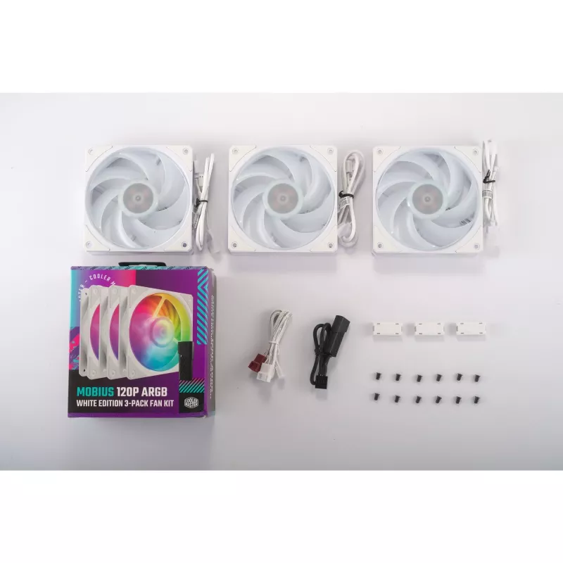 COOLER MASTER Mobius 120P ARGB 120mm blanco pack de 3