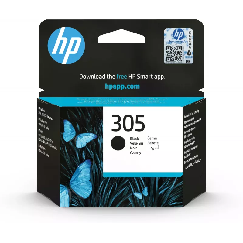 HP 305 cartucho de tinta original negro, negro, 1 ud., 120 páginas