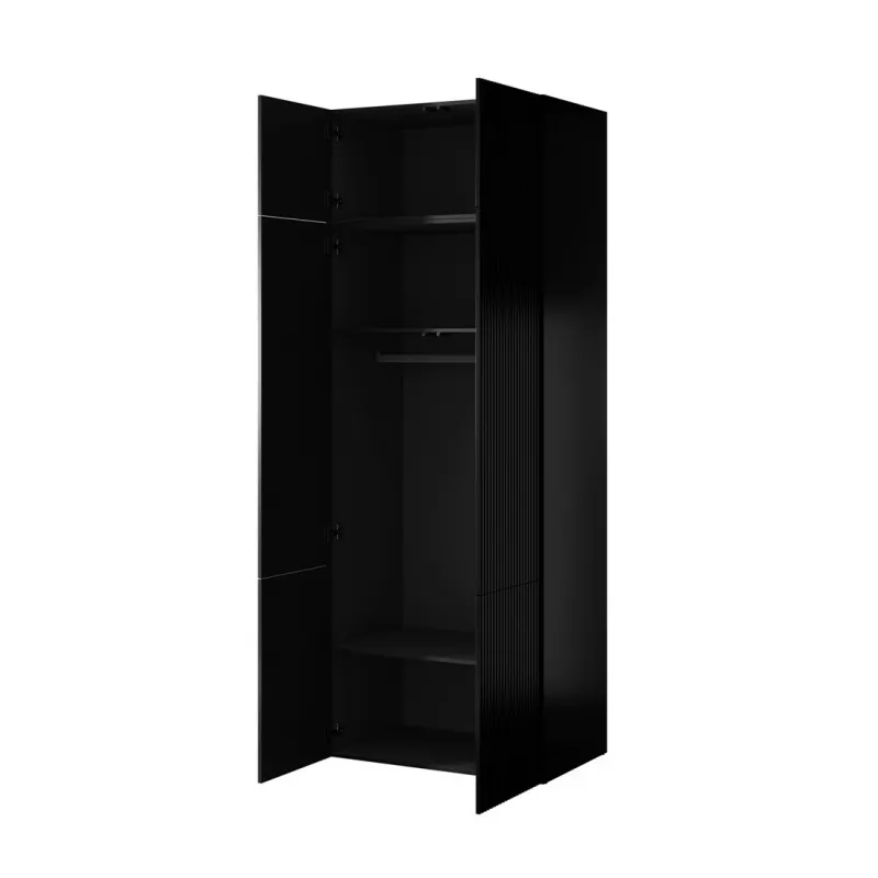 Armario ropero cama meble PAFOS 2D BASE 90×55,5×45 cm negro mate, estructura de 2 puertas