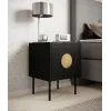 Set de mesitas de noche 2 uds. cama meble PALAZZO 44,5×40×59 cm negro y roble craft — 1 puerta, laminado mate, patas metálicas