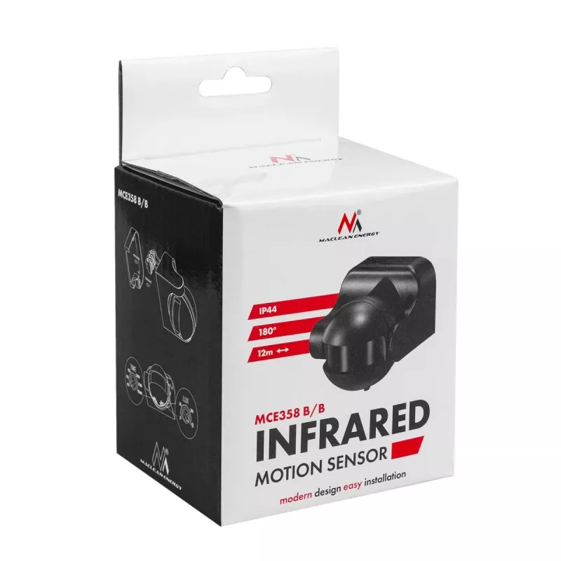 Detector de movimiento PIR MACLEAN MCE358 B/B – detector de infrarrojos pasivo para interiores