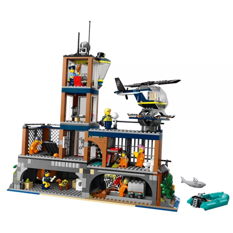 LEGO City Set de construcción Comisaría de policía Isla Prisión 60419 — 980 piezas, 7 minifiguras, 370×400×160 mm
