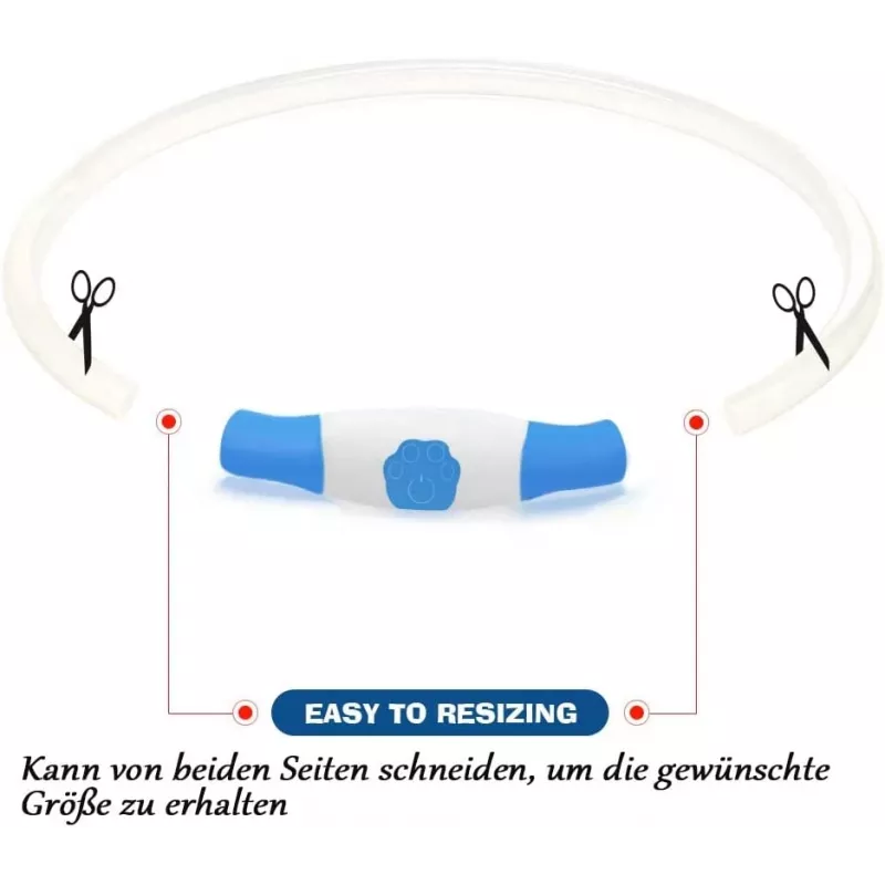 Collar LED KABB azul para perros y gatos – recargable, collar de seguridad ajustable con iluminación