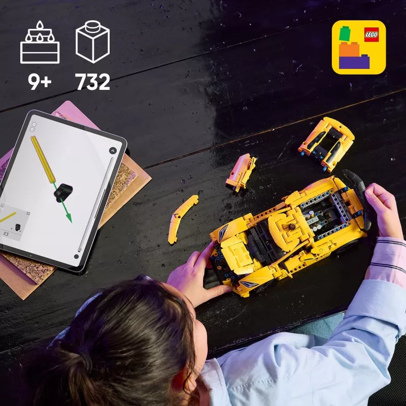 LEGO Technic Corvette Stingray 42205 modelo descapotable y cupé 2 en 1, 732 piezas, 80×270×140 mm