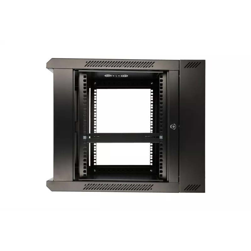 Caja rack Extralink 6U 600x600 AZH negra montaje en pared, abatible