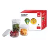 Set de recipientes de vacío para alimentos Solis 92278 — hexagonal 700 ml, 1,4 L, 2 L, blanco/transparente, apto para frigorífico y congelador