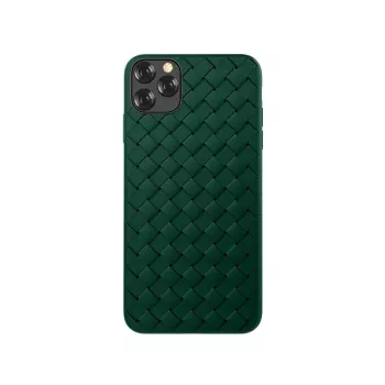 Funda protectora Devia para iPhone 11 Pro Max con estampado tejido, verde