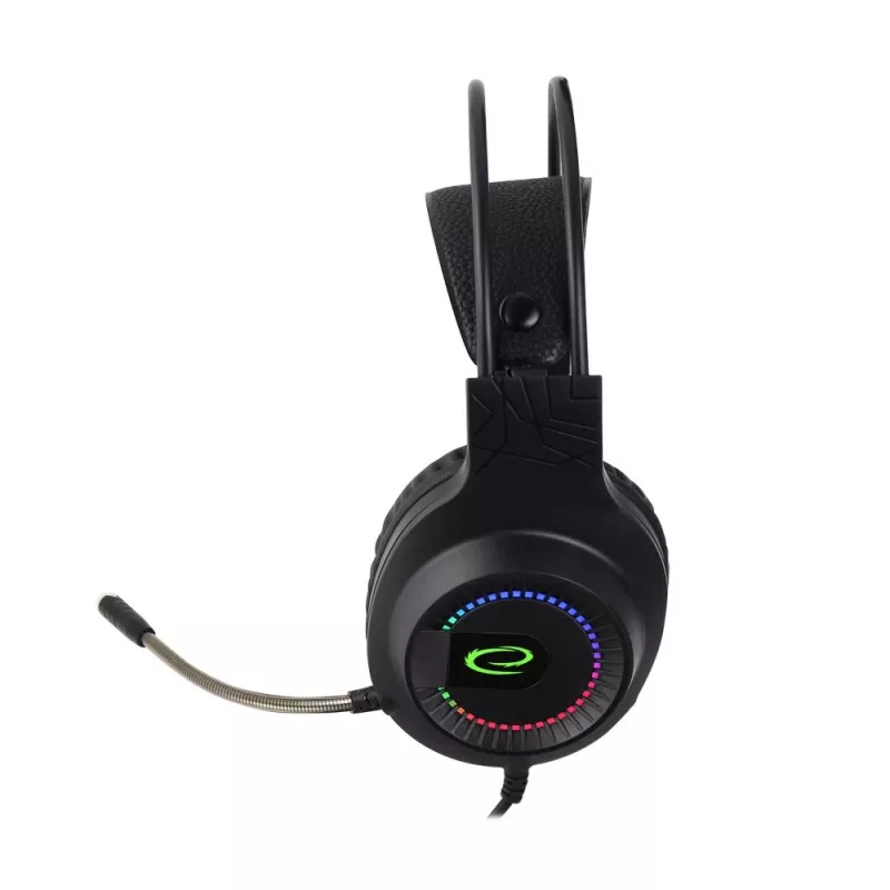 Esperanza EGH7100 Courser auriculares gaming con micrófono, sonido envolvente virtual 7.1, USB 2.0, control de volumen, negros