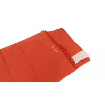 Saco de dormir Outwell Contour Lux rectangular para adultos, poliéster, 2200×850 mm, altura máxima del usuario 190 cm, rojo