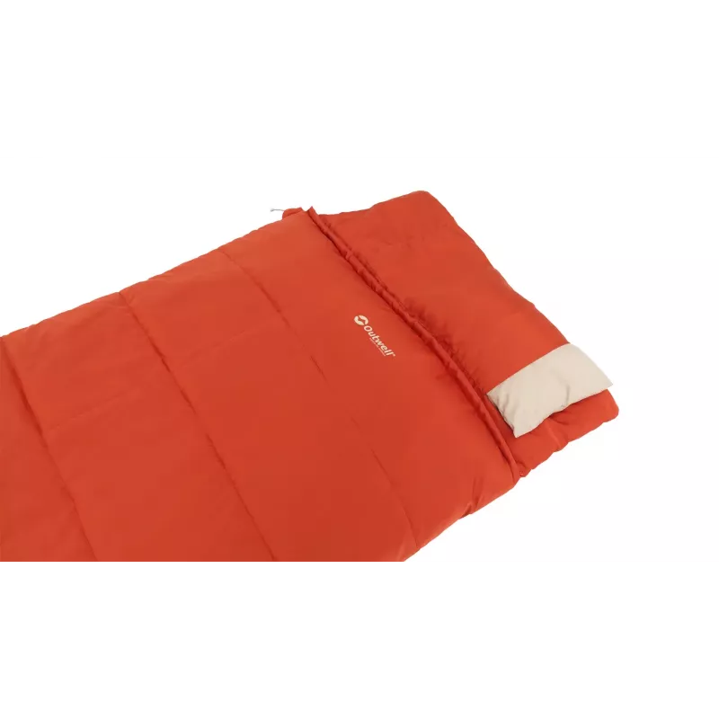 Saco de dormir Outwell Contour Lux rectangular para adultos, poliéster, 2200×850 mm, altura máxima del usuario 190 cm, rojo