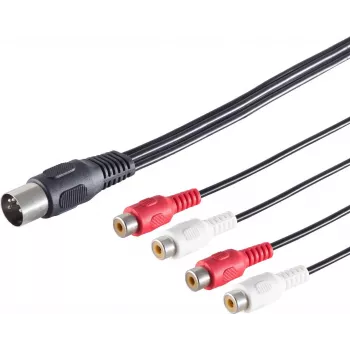 Adaptador de cable ShiverPeaks conector de diodo 10231 de 5 polos a 4 RCA, 0,20 m