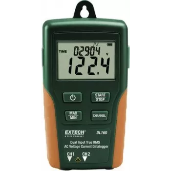 EXTECH DL160 V/AC - A/AC registrador de datos dual TrueRMS, 2 canales, 10 - 600 V/AC, 10 - 200 A/AC, CAT III 60 (DL160)