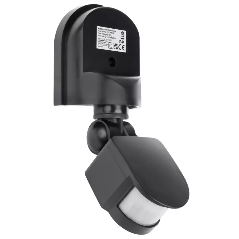 Sensor de movimiento y crepuscular de pared 180° Maclean MCE25 GR, máx. 1200W, gris
