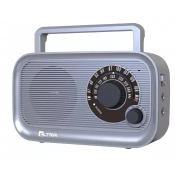 Radio portátil Eltra HANIA gris FM/AM, diseño compacto, a pilas