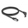 Cable de red DeLOCK RJ45 Cat.8.1 en ángulo de 90° hacia arriba / recto 1 m negro