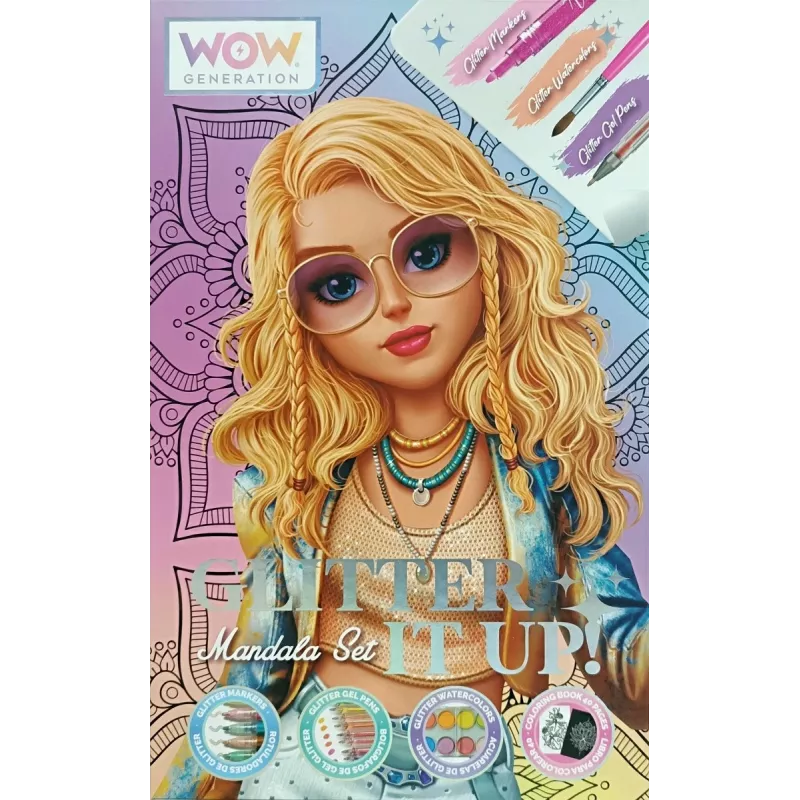 Set creativo de pintura Kids Euroswan WOW00084 — kit de mandalas con purpurina para niños