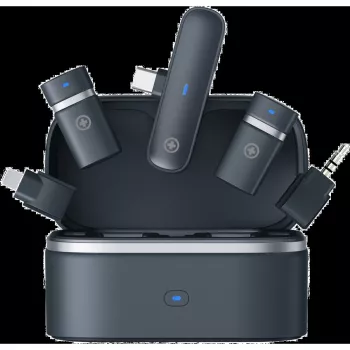 Kit de micrófono inalámbrico Plusonic PS-TDS9 con conectores USB-C, Lightning y 3,5 mm