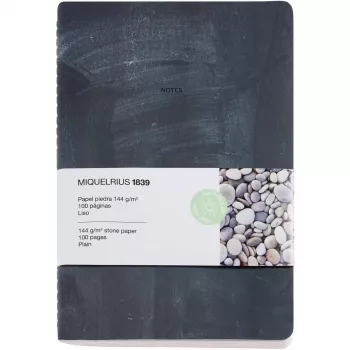 Cuaderno MIQUELRIUS papel piedra 14,2 x 20,5 liso, negro Tapa dura 50 páginas (A821990)