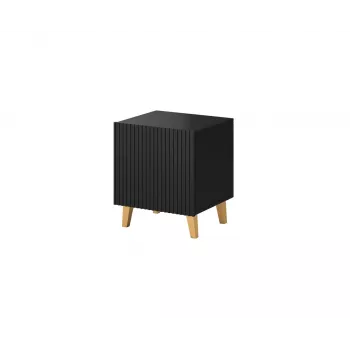 Set de mesitas de noche cama meble PAFOS, 2 uds., 45×40×51 cm, negro mate, MDF/aglomerado
