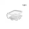 Recipiente de alimentos rotho 1053201100 rectangular 1,2 L transparente blanco, tecnopolímero, apto para lavavajillas