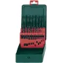 Metabo 627151000 juego de brocas, 19 uds., para metales no ferrosos, acero, acero aleado y no aleado, vástago cilíndrico