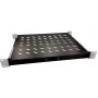 Bandeja para rack LOGON RAS100BL, negra, capacidad de 50 kg, 465x345x25 mm