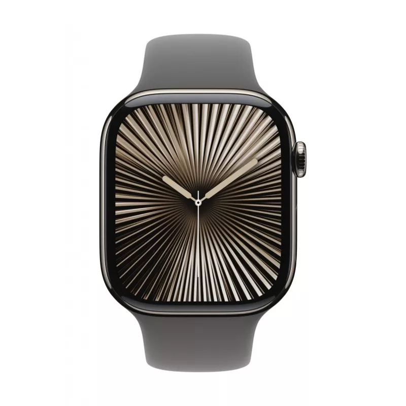 Watch Series 10 GPS + Cellular 46 mm Caja de titanio natural con correa Sport Stone Grey - S/M