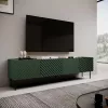 Mueble RTV 4D ONDA 200x40xH54.35 verde (de pie o montado en pared)
