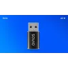 Adaptador de cable de vídeo Savio AK-81 USB Type-C USB Type-A negro