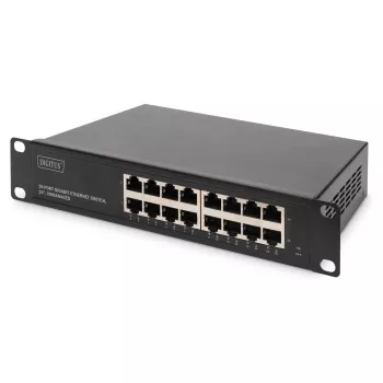 Switch de red DIGITUS 10 pulgadas Gigabit Ethernet 16 puertos no gestionado (módulo rack)