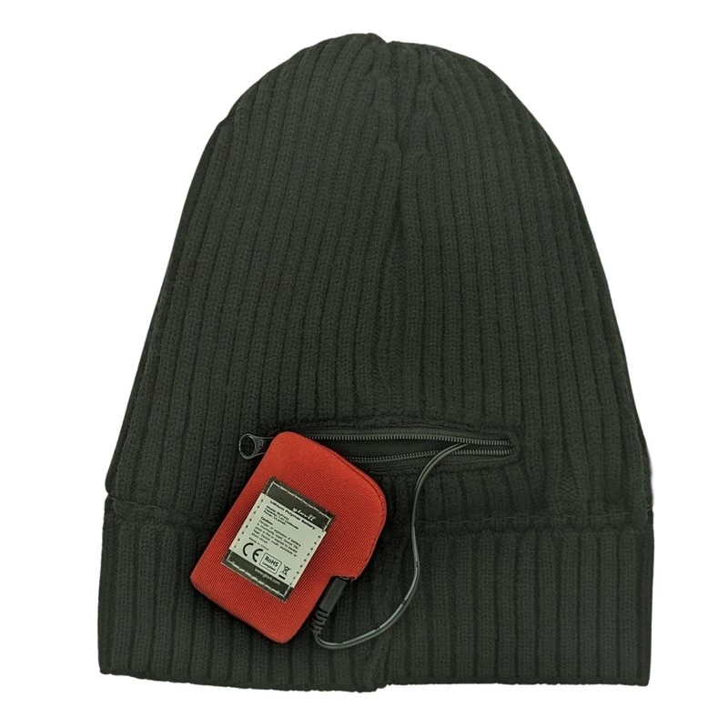 Gorro calefactable Glovii GC2B con batería — poliéster negro