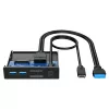 Graugear USB-HUB+lector de tarjetas panel frontal múltiple, Type-C USB retail (G-MP01CR)