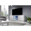 Cama Meble QIU 160 mueble de TV, MDF, blanco brillo