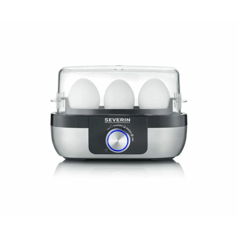 Huevera Severin EK 3163 3 huevos negra acero inoxidable transparente