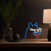 Letrero de neón MANTA Neon Lights Dog with Glasses Manta SNL69MT – lámpara de pared LED de neón decorativa con diseño de perro
