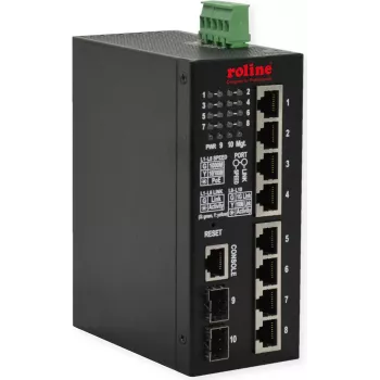 Switch Ethernet Gigabit industrial ROLINE 8x+ 2x SFP dual-speed gestionado 240W - Switch - 1 Gbps - 10 puertos - Power over Ethernet - gestionado (21.13.1131)