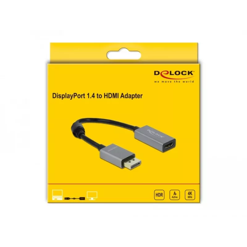 Adaptador DisplayPort 1.4 activo a HDMI DeLOCK 66436