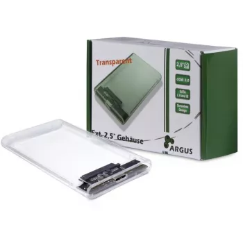 Carcasa HDD Argus GD-25000, USB 3.0, transparente