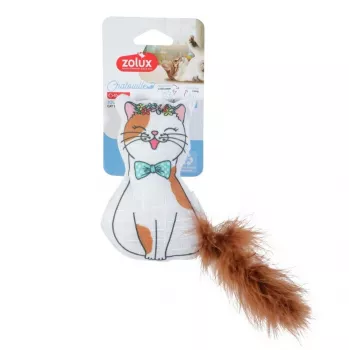 Gato ZOLUX Chatouille con plumas y hierba gatera - juguete para gatos - 13 cm