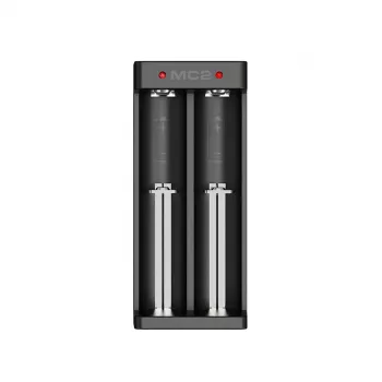 Cargador de baterías Li-Ion de doble ranura XTAR para celdas 18650, entrada USB-C, 2 ranuras, negro, indicadores LED