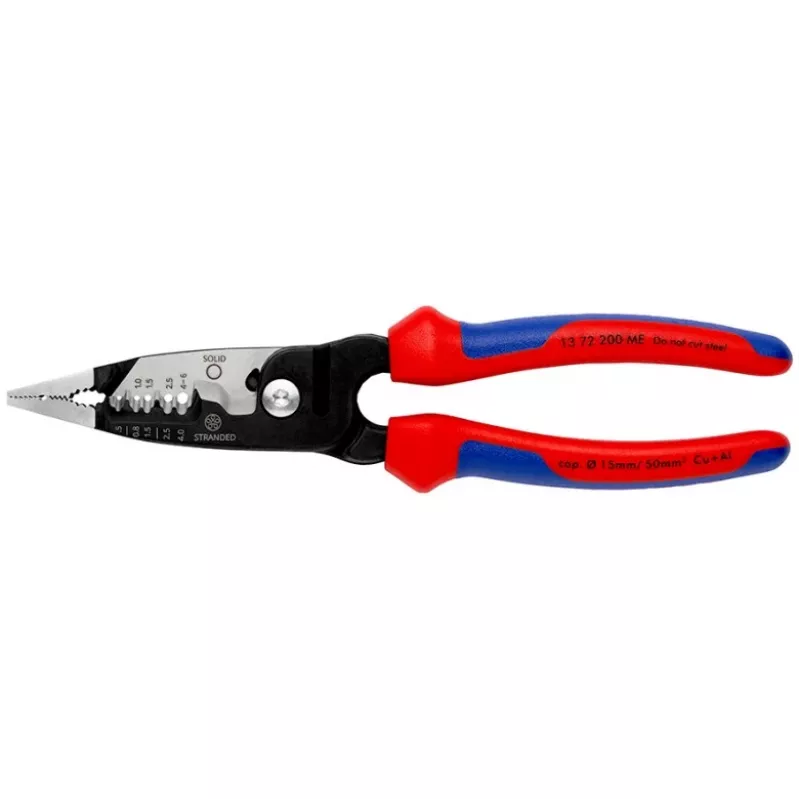 Knipex 13 72 200 ME pelacables negro, azul, rojo, acero inoxidable