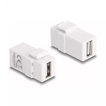 DeLOCK módulo Keystone USB 2.0 A conector hembra a USB 2.0 A conector hembra blanco