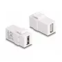 DeLOCK módulo Keystone USB 2.0 A conector hembra a USB 2.0 A conector hembra blanco