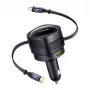 Cargador de coche Baseus Enjoyment Max 90W con conectores USB-C, Lightning y USB-A