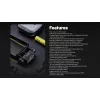 Nitecore HC70 UHE linterna frontal, 1600 lm, 6 LED, IP68, recargable por USB, aluminio, 172 g, negra