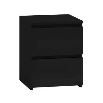 Mesita de noche top e shop M2 CZERŃ, 2 cajones, negro, 300×300×400 mm